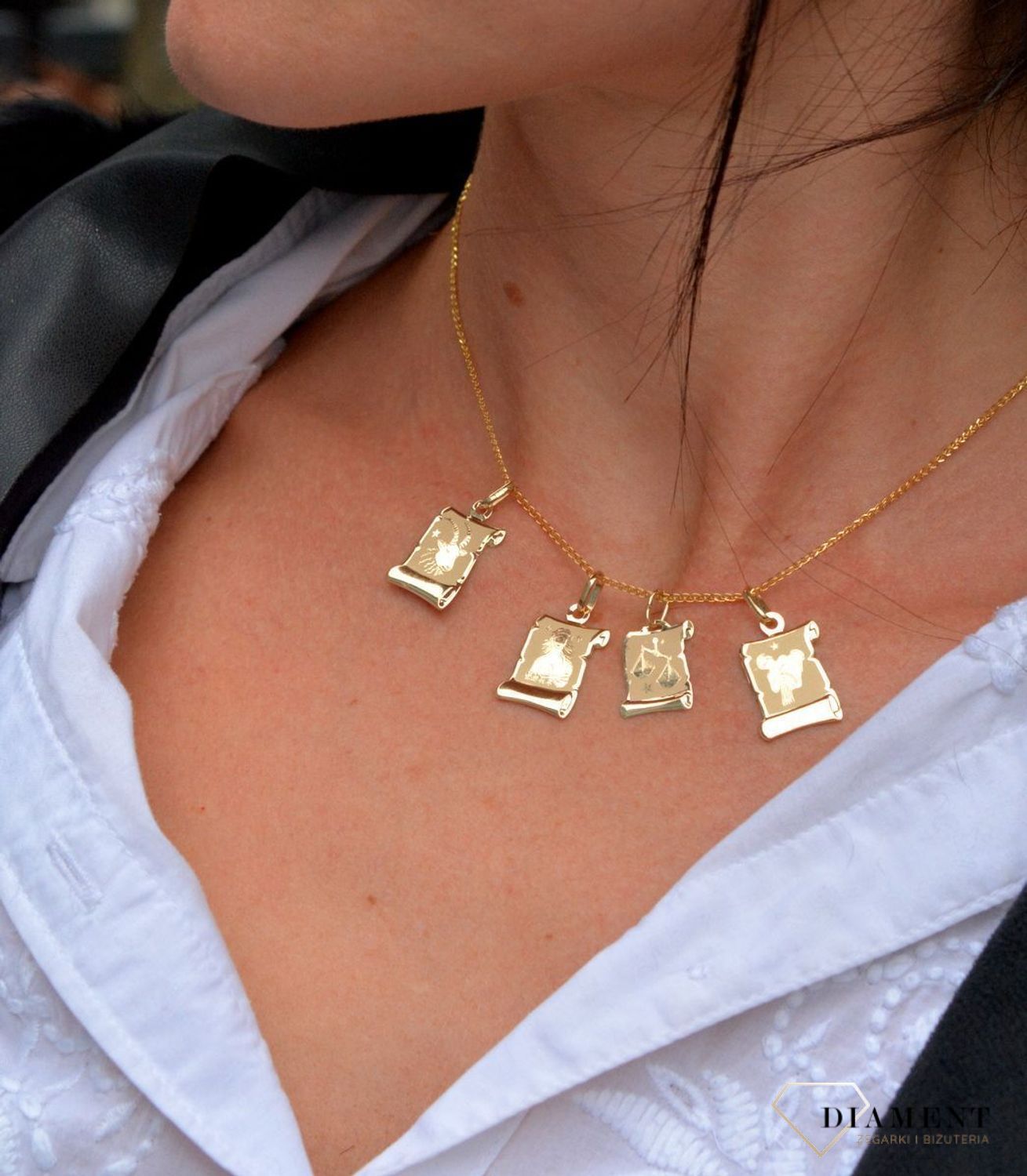 Złota zawieszka znak zodiaku Panna.jpg